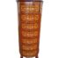 A French Louis XV Style Walnut & Marquetry Inlaid Semainier/Wellington Chest of Drawers