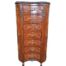 A French Louis XV Style Walnut & Marquetry Inlaid Semainier/Wellington Kidney shaped Chest of Drawers