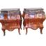 A French Pair Of Louis XV Style Mahogany Bombe Chest Of Drawers / Bedside Cabinets With Gilt Metal Mounts / Ormolu