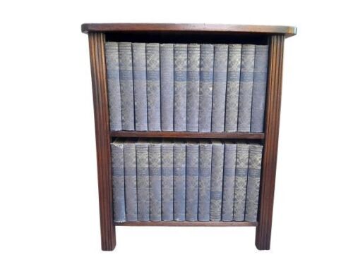 An Early 20th Century Circa 1929 English / London Set of Encyclopaedia Britannica Volumes 1  24  with Original Teak Bookcase