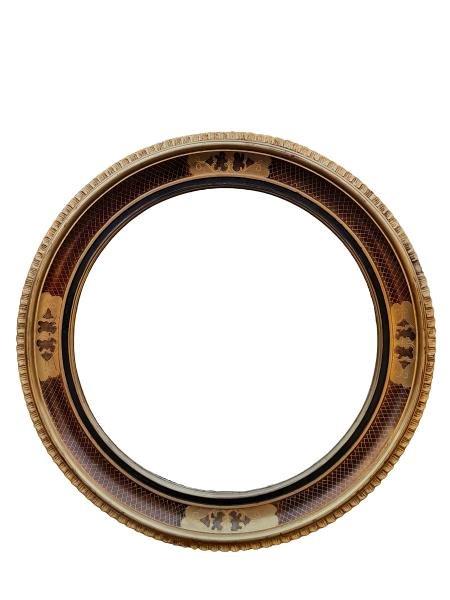 A 20th Century Bevelled And Hand Gilded With Gold Leaf Circular Mirror