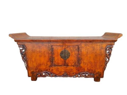 An Antique  19th Century Chinese / Oriental Carved Qing Dynasty Cabinet
