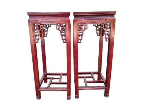 A 20th Century Pair of Chinese / Oriental Rosewood Plinths