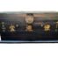 A 20TH Century Chinese / oriental Black Lacquered and Hand Painted Chest with Brass Hardware