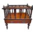 An Antique 20th Century Victorian Mahogany Canterbury On Castors