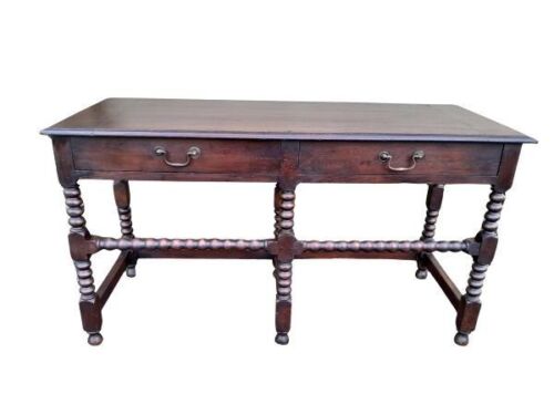 A Country Style Table With Two Drawers  Good Patina