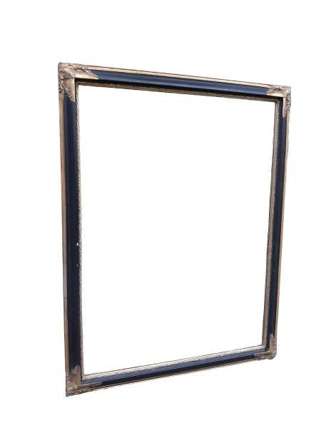 A 20th Century French Style Large Empire Style Black And Gold Mirror