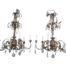 A 20th Century Pair Of Six Light Toleware Crystal Chandeliers