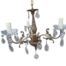 A 20th Century Gilt And Crystal And Glass Three Light Candelabra
