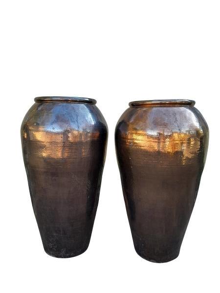 A Pair Of Extremely Decorative And Tall Pots