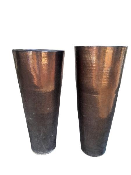 A Near Pair Of Decorative Tall Pots