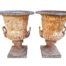 A 20th Century Pair Of French Cast Iron Urns With Handles Nd