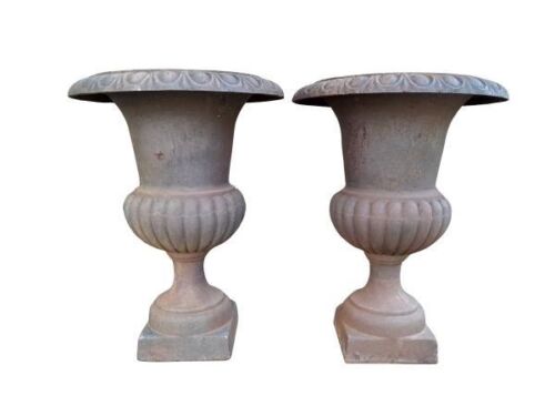 A 20th Century Pair Of Victorian Cast Iron Urns