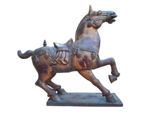 A 20th Century Decorative And Large Chinese Tang Style Wooden Warhorse
