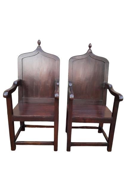 An Antique18th Century Pair Of English Oak Chairs