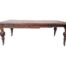 An Antique 19th Century Circa 1890  Victorian Carved  Oak Eight Seater Dining Table / Table With Two Leaves And Crank Handle On Castors