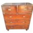 An Antique 1900s Circa 1890s Victorian Military Teak Campaign Chest With  Brass Hardware