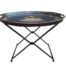 A 20th Century Chinoiserie Tole Painted Tray With Handles  On Stand