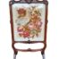 An Antique Victorian Carved Rosewood With Needle-Work Screen