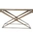 A Wrought Iron Console  /  Drinks  /  Entrance Table in an Antique Gold Finish with Cream Marble Top - Custom-Made For The Crown Collection 