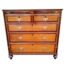 A 20th Century Georgian-Style Oak And Mahogany Inlaid Chest Of Drawers With Brass Handle