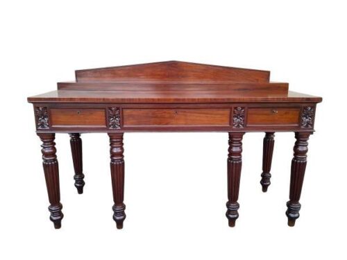 An Antique William IV Carved Mahogany Server  With Three Drawers