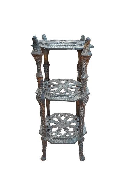 A 20th Century Three Tier Brass Stand On Paw Feet