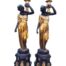 A 20th Century Large Pair Of Giltwood Figural Lamps On Bases