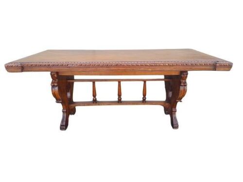A 20th Century English Ornately Carved Dining Table / Entrance Table / Desk