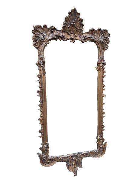 A 20th Century French Rococo Style Ornately Carved Giltwood Mirror