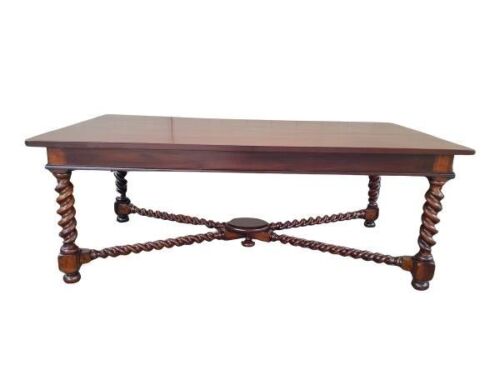 A 20thc Stinkwood Dining  /  Entrance Table  /  Dining  /  Drinks Table With Barley Twist Detail