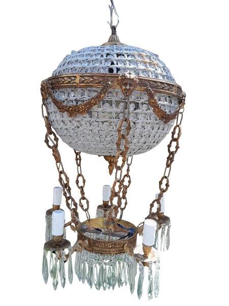 A 20TH  Century French Balloon Style Chandelier With Crystal