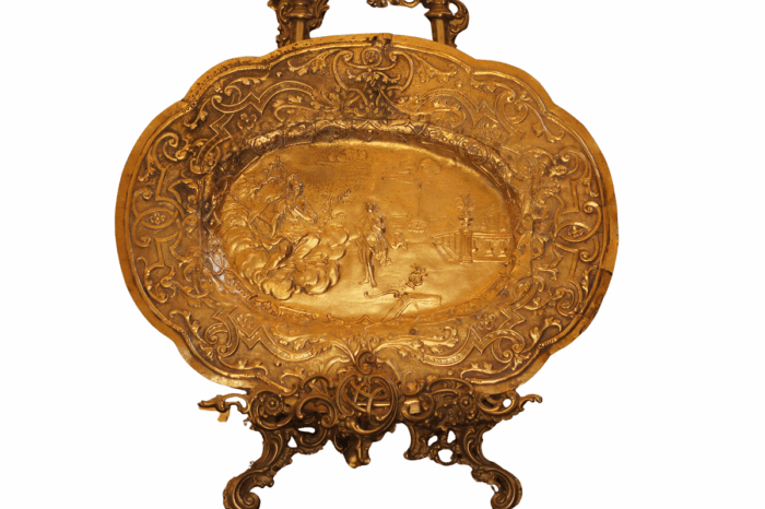 Ornate Antique Brass Tray (Excludes Easel)