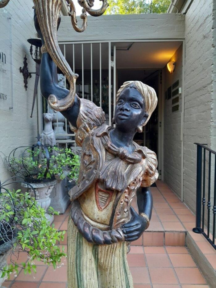 A Circa 1900 Original Blackamoor Torchere Candelabra - Image 3