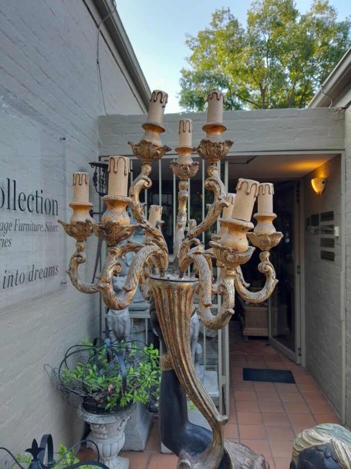 A Circa 1900 Original Blackamoor Torchere Candelabra - Image 6