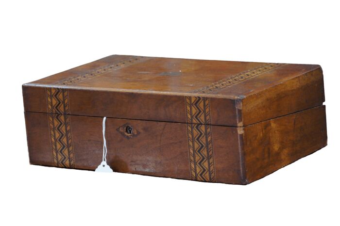 Antique 19Th Century Tunbridge Writing Slope / Box ND