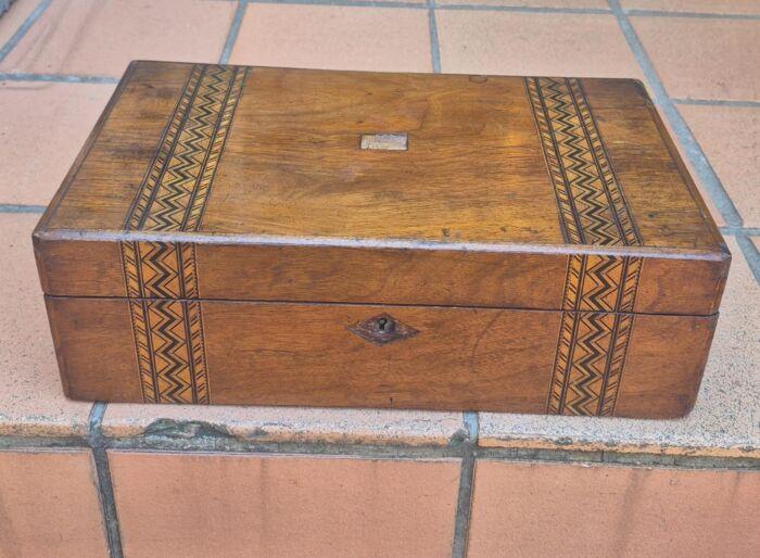 Antique 19Th Century Tunbridge Writing Slope / Box ND - Image 2