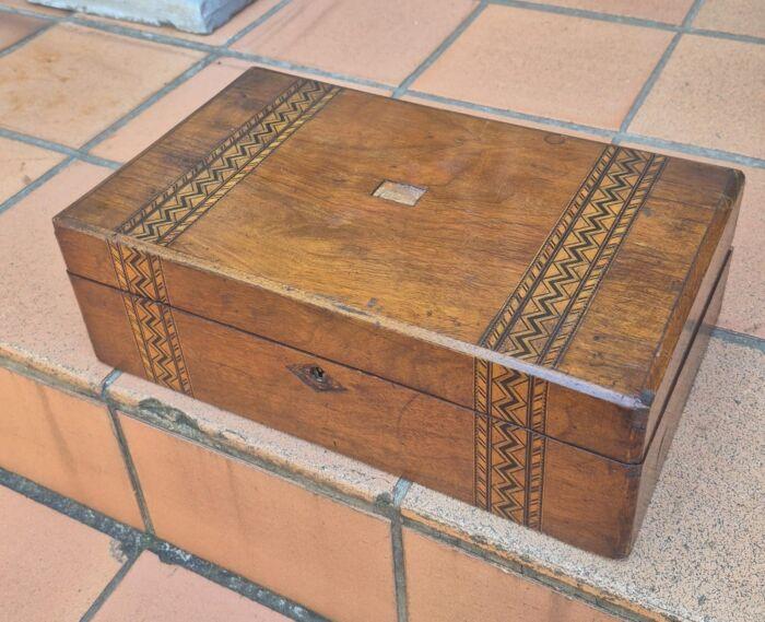 Antique 19Th Century Tunbridge Writing Slope / Box ND - Image 3