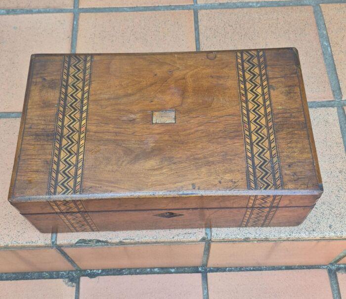 Antique 19Th Century Tunbridge Writing Slope / Box ND - Image 6