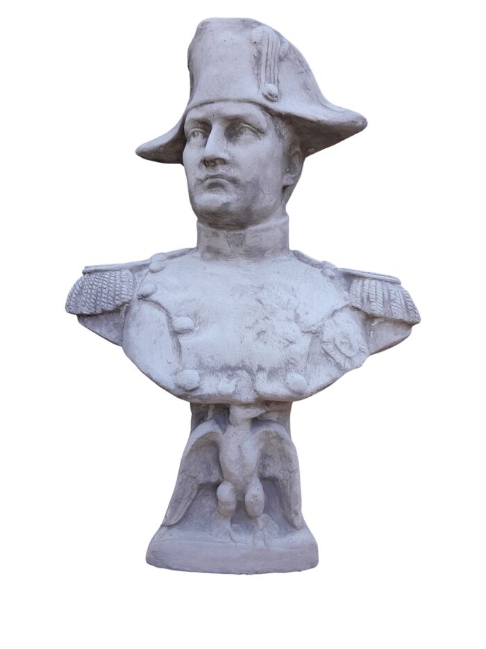 Large Concrete Napoleon Bust In Full Military Regalia