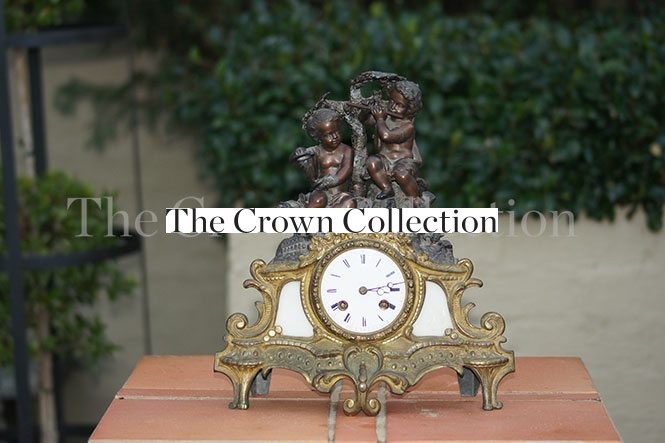 French Brass & Bronze 19th Century Mantle Clock