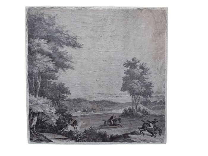 A Medium size Wall Panel Painting depicting a hunting scene mounted on Board