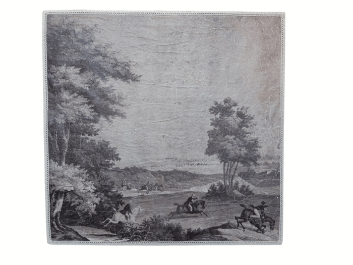 A Medium size Wall Panel Painting depicting a hunting scene mounted on Board