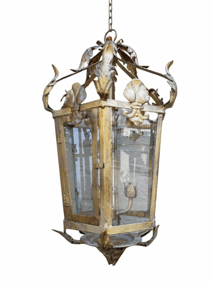 Lantern Hand Gilded with Gold Leaf