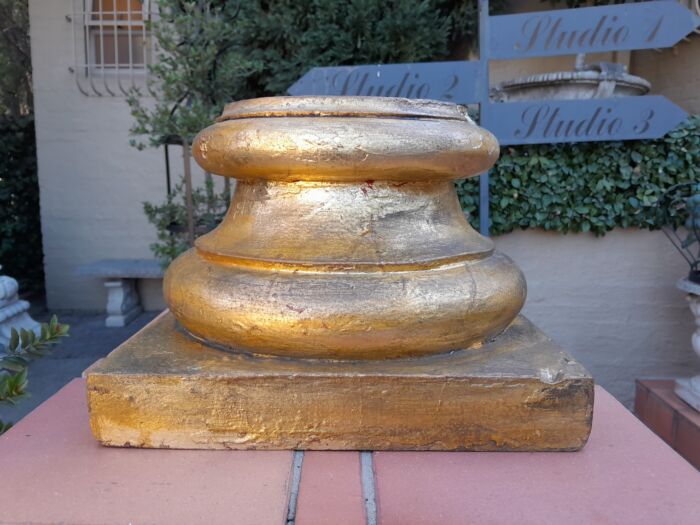 Wooden Candle Holder Hand Gilded in Gold Leaf - Image 2