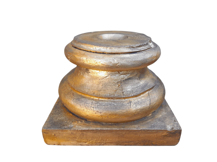 Wooden Candle Holder Hand Gilded in Gold Leaf