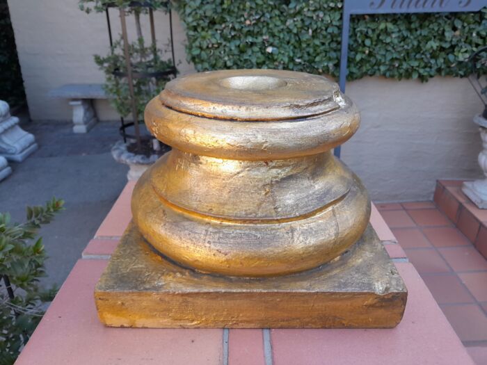 Wooden Candle Holder Hand Gilded in Gold Leaf