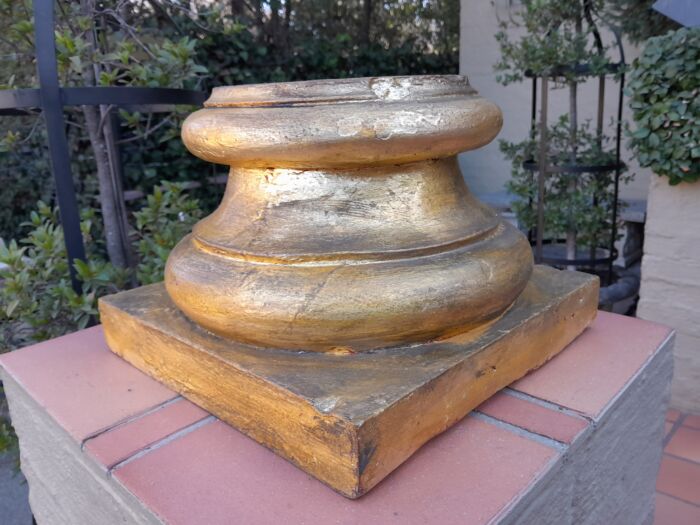 Wooden Candle Holder Hand Gilded in Gold Leaf - Image 5