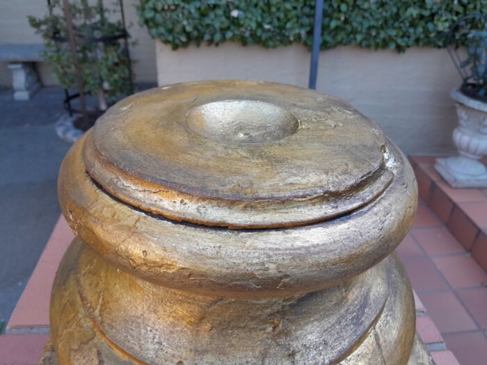 Wooden Candle Holder Hand Gilded in Gold Leaf - Image 6
