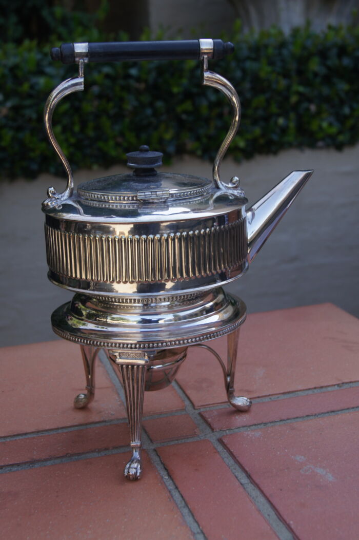 Edwardian Silver Plated Tea Kettle on Stand - Image 2